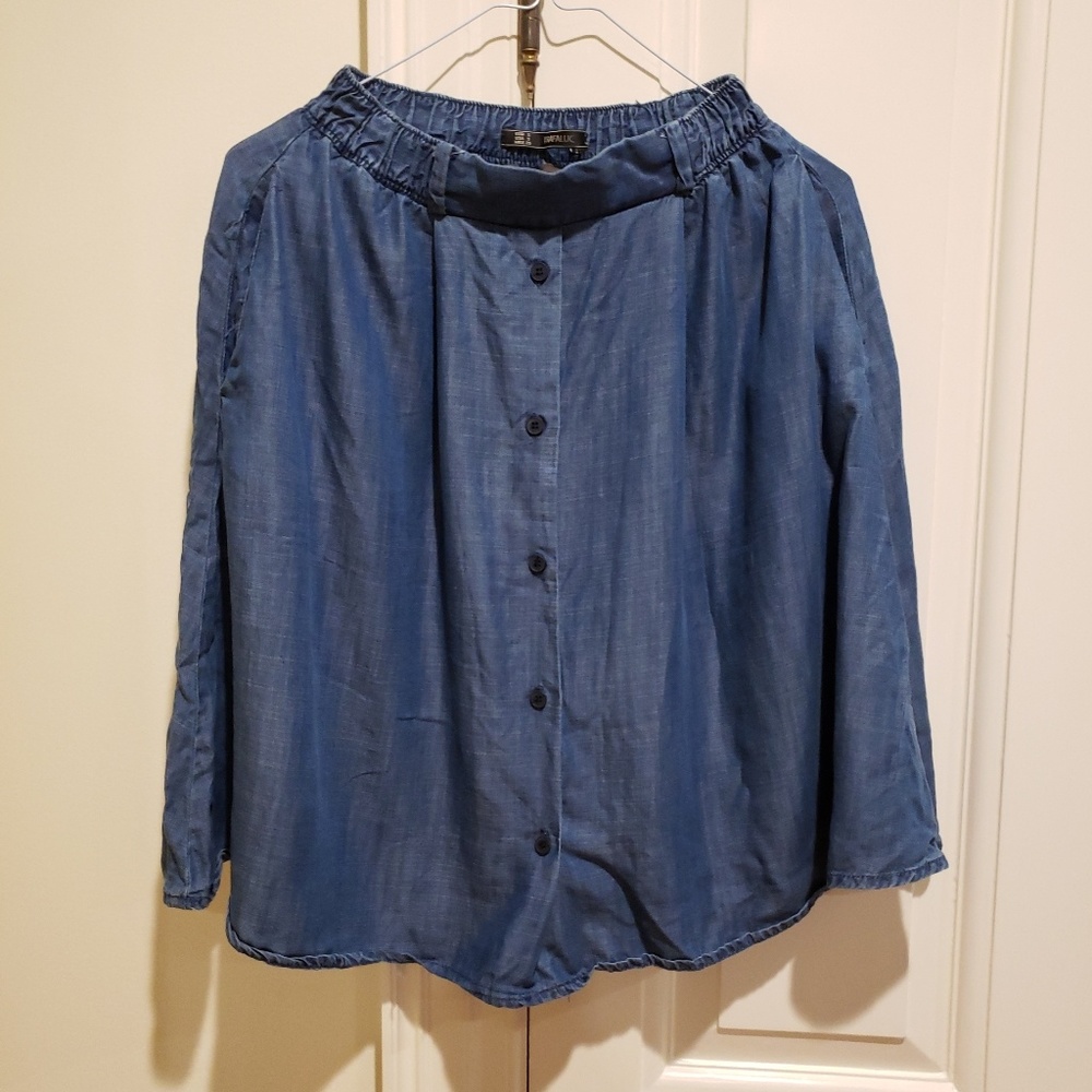 Zara blue buttoned skirt